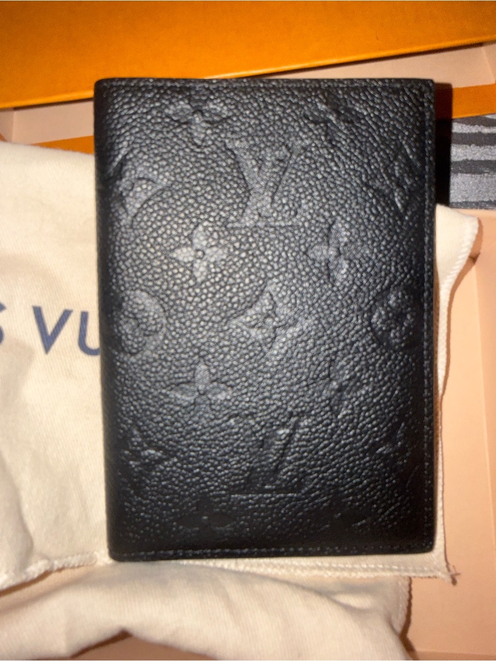 Louis Vuitton Black Embossed Monogram Card & Key Organizer Wallet